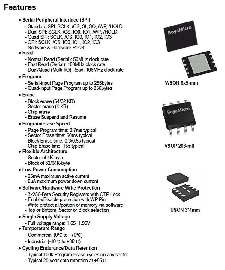 BY25Q32AL 32M BIT NOR FLASH