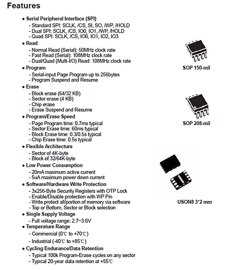 BY25Q512A  512 BIT SPI NOR FLASH